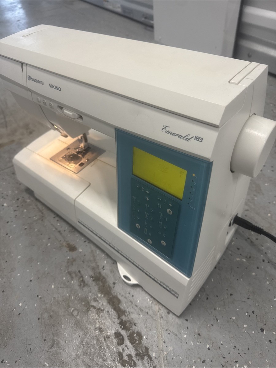 Husqvarna Viking Sewing Machine Emerald 183 w/Case, Sell As It Is
