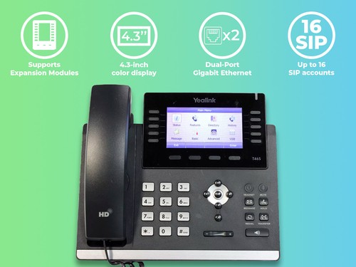 Yealink SIP-T46S Téléphone à écran couleur Gigabit IP Business 4,3" ultra élégant ☎️ - Photo 2/12