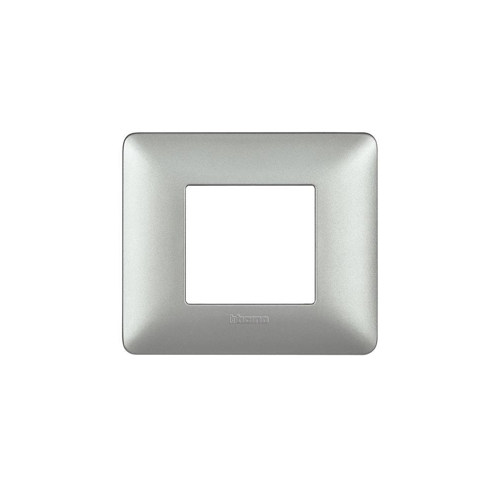 AM4802MSL BTICINO MATIX PLACCA 2 MODULI COLORE SILVER