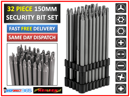 32pc 150mm Extra Long Reach Torx Security Bit Set Tamper Proof Screwdriver #0715 - Picture 3 of 3