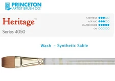 Princeton Art & Brush Co Heritage 4050 Wash Synthetic Sable Size 1" Clear Handle