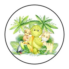 30 CUTE BABY JUNGLE ANIMALS ENVELOPE SEALS LABELS STICKERS 1.5" ZEBRA SAFARI