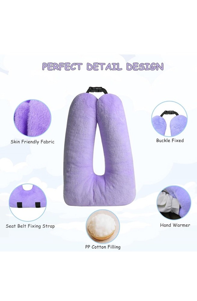 Kids Travel Pillow Car Seat Hand Muff Cushion Support for Adults Purple Kids Travel Pillow Car Seat Hand Muff Cushion Support for Adults Purple