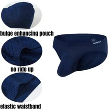Zonbailon Mens Bulge Enhancing Briefs Low Rise Big Ball Pouch Tagless Underwear