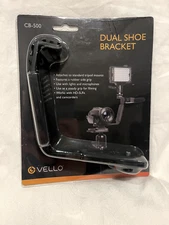 Vello Camera Dual Shoe Bracket with Silicon Rubber Grip  CB-500