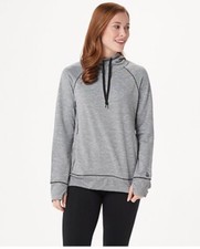 Cuddl Duds Slub Knit Hooded Tunic with Rib Detailing Charcoal Small A346873