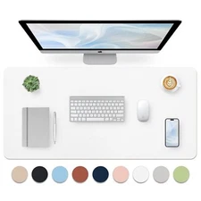 Leather Desk Pad Large Mouse Pad Non-Slip Desktop Mat Leather Desk Blotter Co...