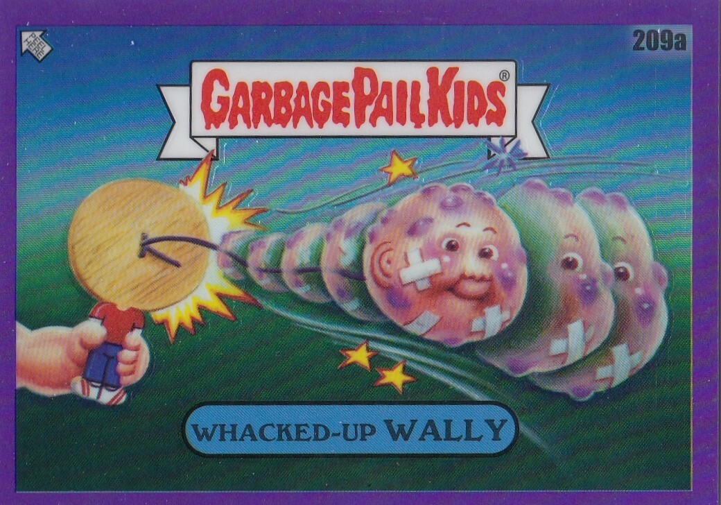 WHACKED-UP WALLY /250 TOPPS CHROME GARBAGE PAIL KIDS GPK 6 PURPLE REFRACTOR 209A