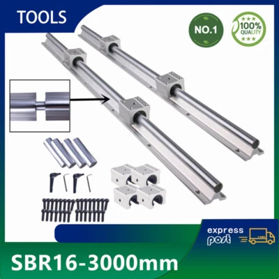 MARKENLOS 2PCS SBR16-3000mm Linearführung Gleitschiene &8PCS SBR16UU Linearblock 3D-Drucke