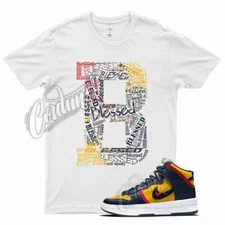 White BLESSED Shirt for N Dunk High Michigan Varsity Maize Nidnight Navy Red