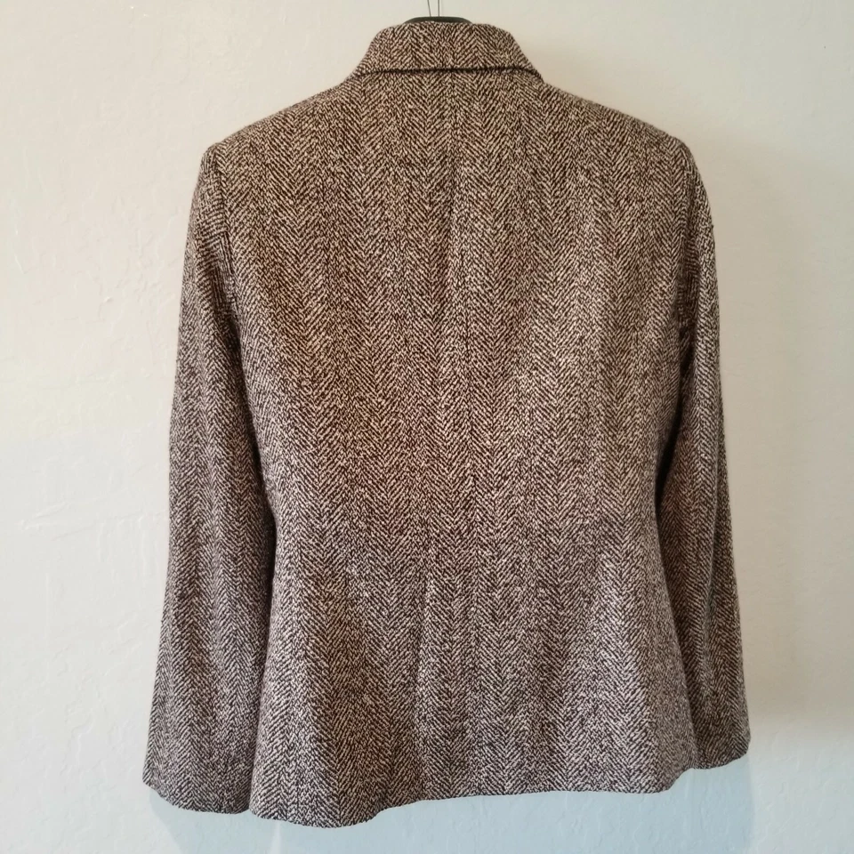 Dana Buchman Womens Full Zip Wool Blend Jacket Textured Red/Red Made in Italy - Image 2 of 4