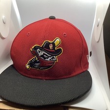 New Era MiLB 59 Fifty Quad Cities River Bandits Fitted Cap Hat 6 7/8 ~ Used