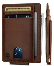 SERMAN BRANDS Front Pocket Wallet RFID Money Clip Magnetic Minimalist Wallets