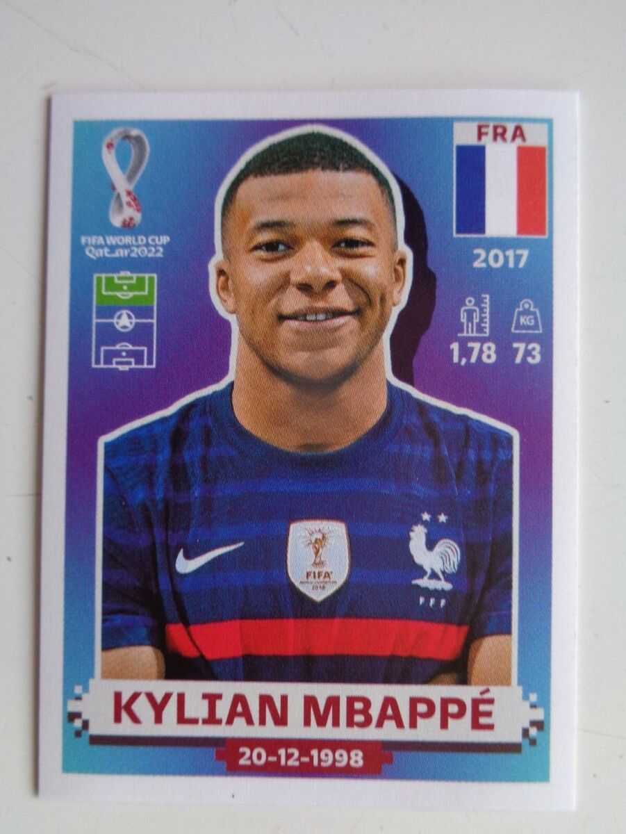 Figurinha do Kylian Mbappé da França (FRA 19) da Copa do Mundo do Qatar  2022 - Item de Coleção Original Panini