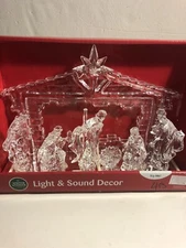 Winter Wonder Lane Light & Sound Nativity Set Sculpture Musical Christmas Décor