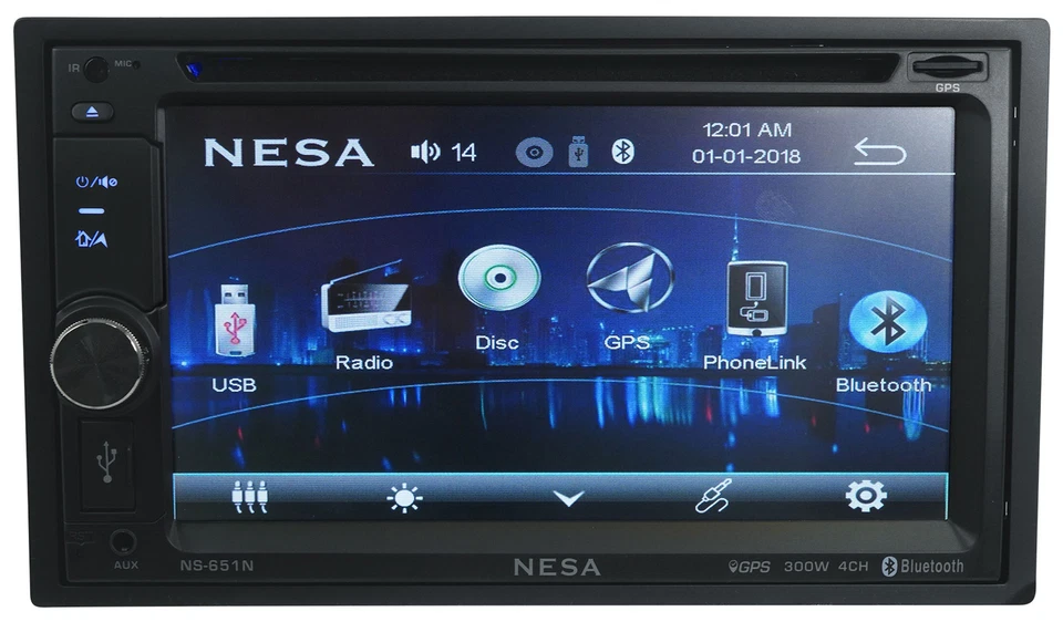 NESA NS-651N 6.5" Car Monitor w/DVD/Bluetooth/GPS/Android PhoneLink+Backup Cam - Image 4 of 4