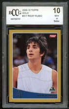 2009-10 Topps Gold #317 Ricky Rubio Rookie Card BGS BCCG 10 Mint+