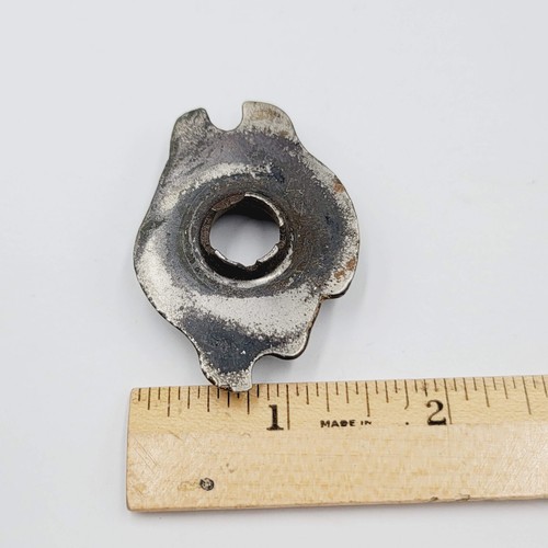 Antique 1862 Door Knob Embossed Escutcheon Rosette Cast Iron Salvage Hardware - Picture 5 of 5