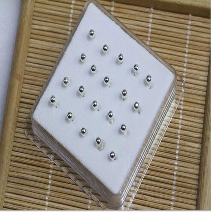 Venta al por mayor 20 PIEZAS Cuentas de plata esterlina maciza de 2 mm/3 mm Barra recta Barra Nariz Perno Foto 4 de 4