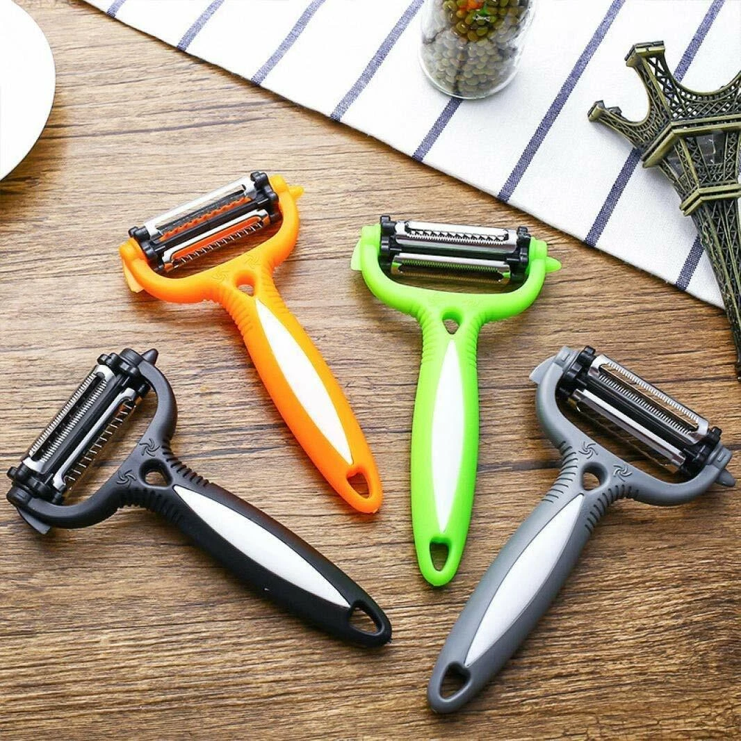 3-In-1Kitchen Peeler Slicer Fruit Vegetable Swivel Cutter Potato Peeling  Tool UK