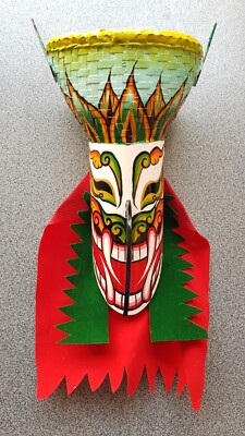 Handmade Fancy Mask Thai Traditional Cultural Phi Ta Khon, Length 10.5''(Approx)