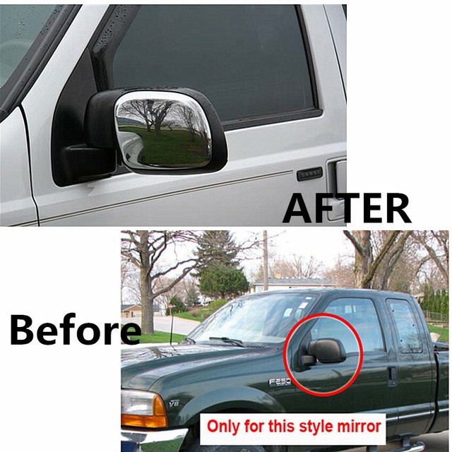 For 9907 Ford F250 F350Excursion Chrome Side Door Mirror Covers SDSide