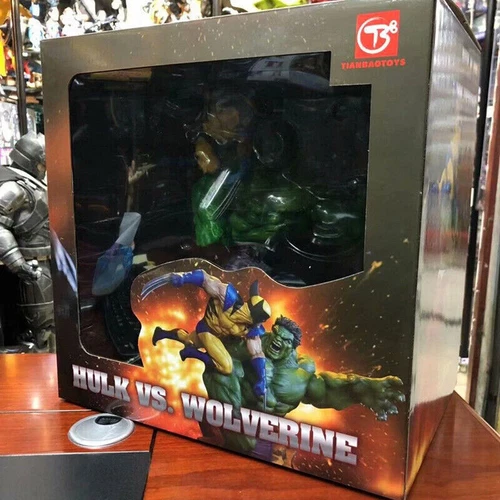 M Hulk VS. Wolverine 13"" PVC Figura Modelo Estatua Juguete Colección Caja Regalos