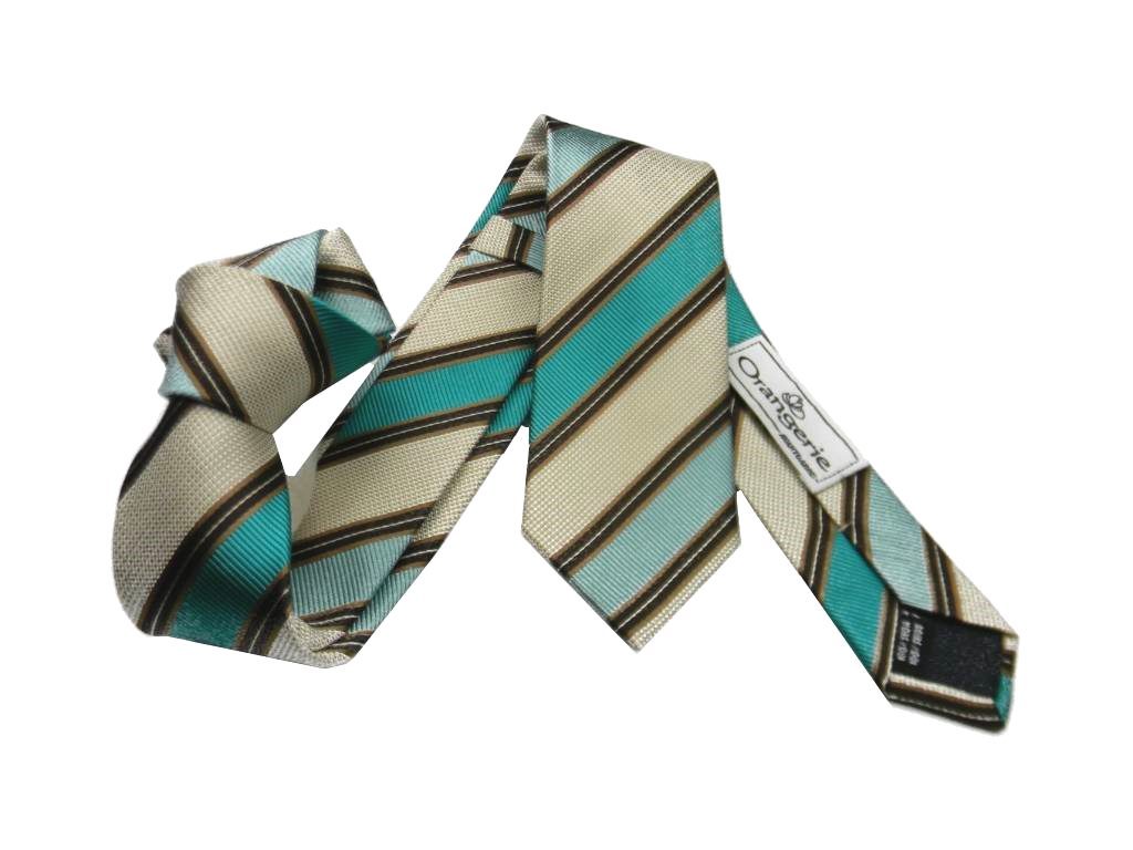 CRAVATTA CRAVATTINO BLU A RIGHE VERDE GIALLO REGIMENTAL SKINNY TIE 5