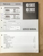 Nikko ND-590 II ND-390 II Cassette Service Manual *Original*