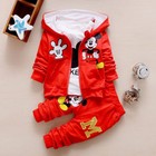 3pc Toddler kids baby boy Girl mickey Hoode coat+T shirt+pants clothes set