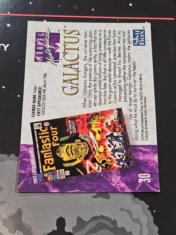 Marvel Masterpieces 1992 firmado Joe Jusko #30 autógrafo Galactus (auto) casi nuevo Foto 2 de 2