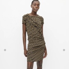Isabel Marant toile Brown Black Gathered Silk Dress. 0