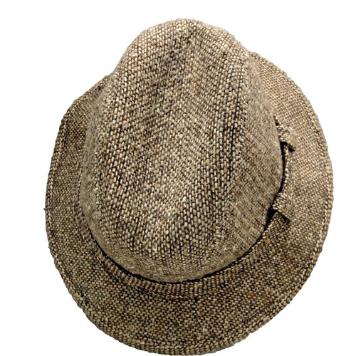 Stetson Hat Mens Fedora Grey Wool Tweed Made USA Vintage  display picture 3