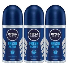 Nivea, Men Deodorant Roll On, 50ml, Fresh Active Pack of 3 