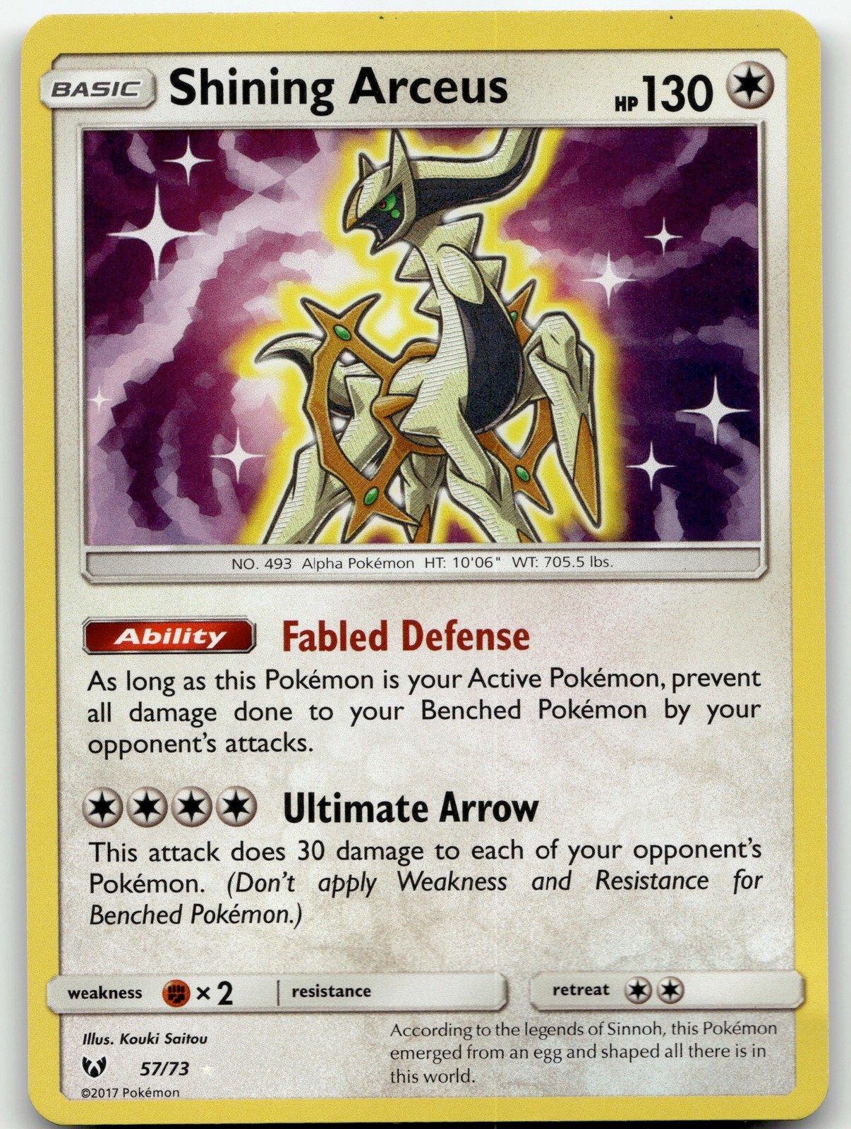 Pokemon Shining Arceus 57/73 Shining Legends Holo MP