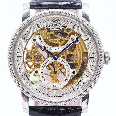Orient Orient Star DQ00 C0 Armbanduhr Silber Skelett Zifferblatt Herren Sehr Gut