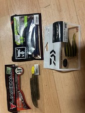JACKALL Fishing Lure Set Soft Worms Flick Shake Steez Real Slugger 3" Purple