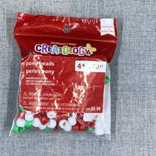 Pony Beads - 280 Count - Red, Green, White