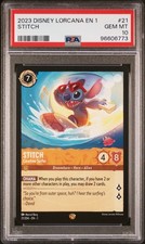 PSA 10 💎 Stitch Carefree Surfer 21/204 First Chapter 2023 Disney Lorcana #21