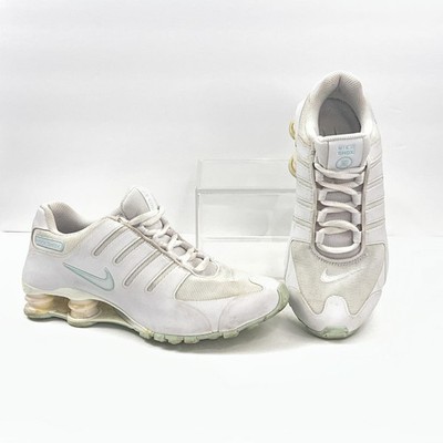 Nike Shox NZ Shoes Womens 7 White Aqua Running Athletic Sneakers 635791-113