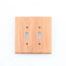 Leviton OAK Finished Wood 2-Gang Switch Cover Wallplate Switchplate 89209-OAK