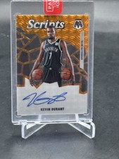 2019 Panini Mosaic Kevin Durant Scripts Orange Prizm Auto SSP Brooklyn Nets
