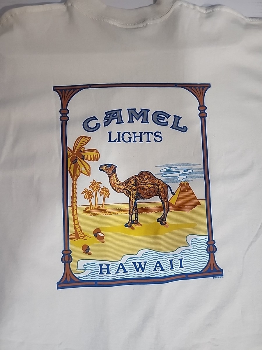 新品　thehighlights shirt'camelbeige size1 New Vintage Rare 1994 Camel lights Hawaii Pocket Tshirt, Joe Camel