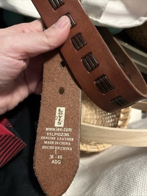 Levy s Genuine Leather Belt Brown Adjustable 38-40'' 11LPO236