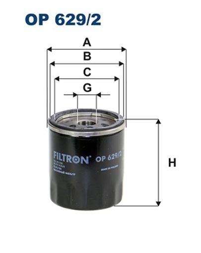Fits FILTRON OP 629/2 OIL FILTER