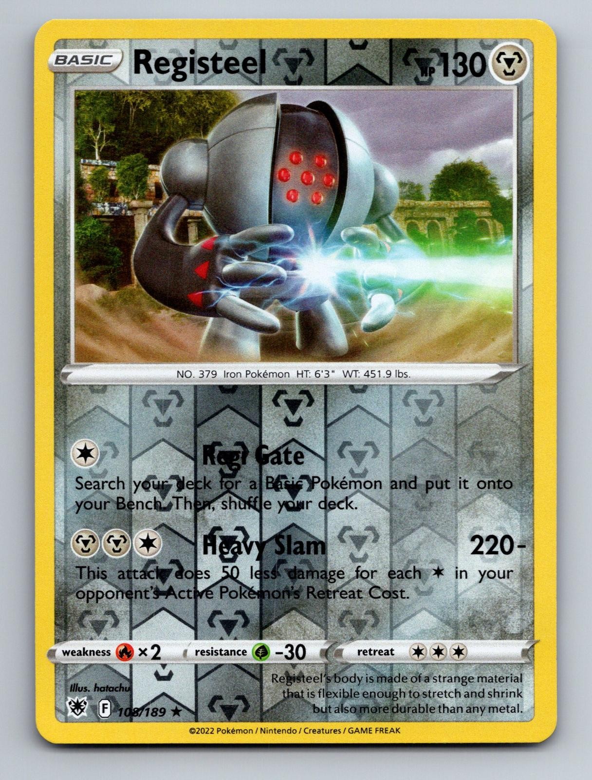 Registeel 108/189 Rare Astral Radiance Pokemon Near Mint Reverse Holo