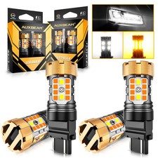 AUXBEAM 3157 Switch back LED Turn Signal Light White Amber Canbus Error Free 2/4