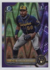 2022 Bowman Chrome Prospects Purple RayWave Refractor 242/250 Branlyn Jaraba nd3