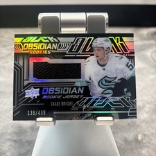 2022-23 SPx Shane Wright UD Black Obsidian Rookies Jersey RC #139/499 Kraken