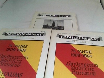 Badische Heimat - Mein Heimatland 64.Jahrgang 1984 Heft 1-3, Heft 4 fehlt Divers